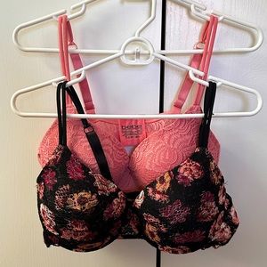 2-pack Bebe lace bras, Great Condition, 38C